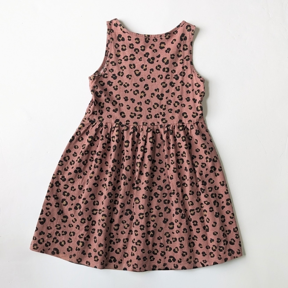 ⚡Girls H&M Rust/Brown Leopard Print Sleeveless Knit Dress - Picture 2 of 4